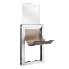 VEVOR Pet Door, 13.27" x 20.04" Aluminum Frame with Lock and Flap System, Weatherproof Doggy Door, Easy to Install in Interior or Exterior Doors