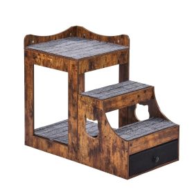 VEVOR Pet Bunk Bed with Removable Stairs, Dog/Cat Window Perch with Storage, Multi-Level Bed Window Perch Dog Bedside Sleeper Couch